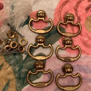 Set of 6 Gold Drawer Pulls